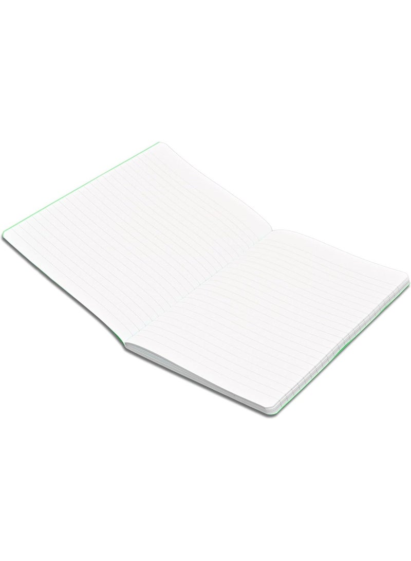 FIS Notebook, A5 Size(148x210mm), PP Soft Cover Materials, Stong Binding Wire, 80 Sheets, Single Line Ruling, Rounded Corners, Packet of 5 Pieces, Neon Green Cover Design-FSNBA5SLPPNGR - Image 4